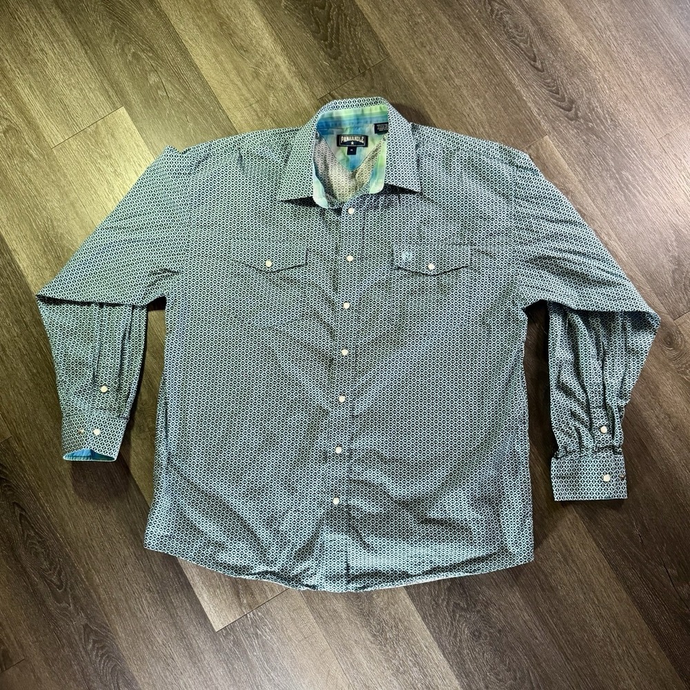 Panhandle Men's XL Pearl Snap Western Shirt 100% Cotton